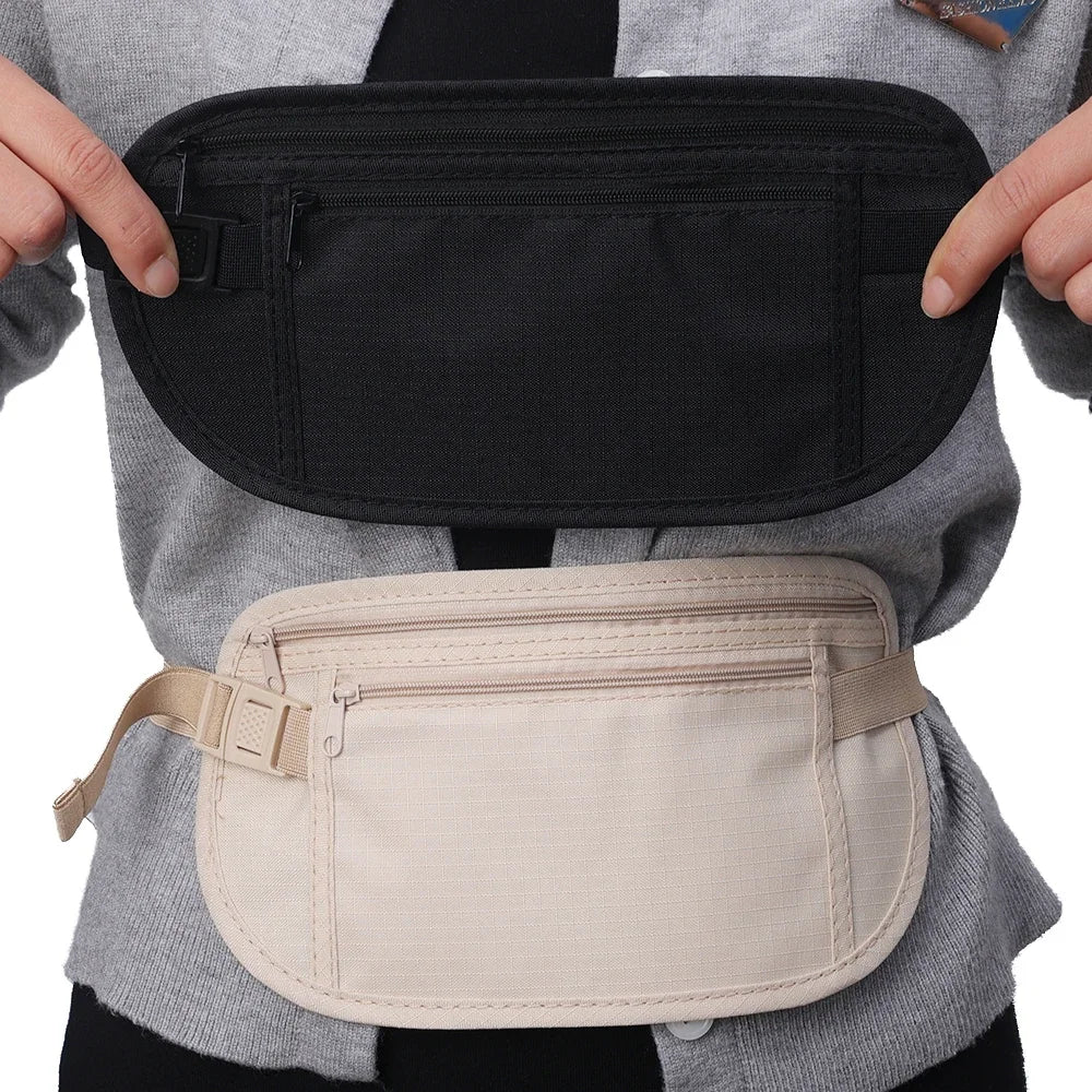 Running Waist Bag Canada Double-Layer Concealed Fanny Pack Slim Anti-Theft Travel Money Belt Waterproof Belt Bag for Men & Women Sports