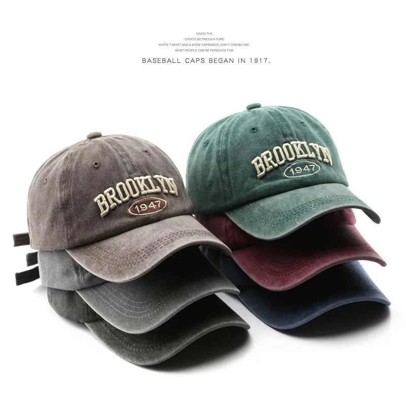 Retro Brooklyn Letter Embroidery Baseball Cap Canada Spring Summer Men Women Cotton Adjustable Casual Hip Hop Streetwear Sun Hat