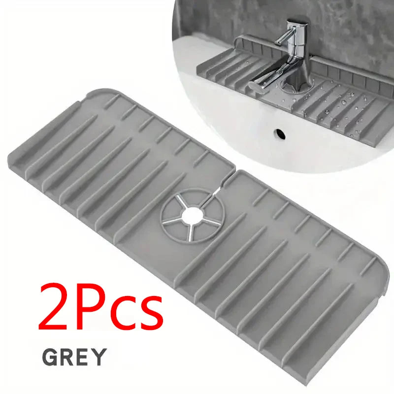 Silicone Faucet Mat Dish Soap Sponge Holder Sink - USA - Kitchen Countertop Drying Mat Bathroom Kitchen Sink Splash Guard Drain Pad