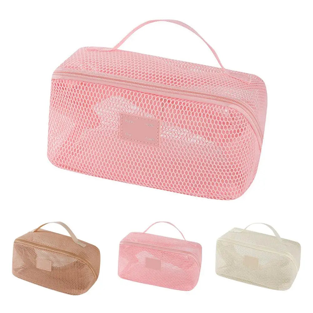 Large-Capacity Mesh Cosmetic Bag USA Multifunctional Travel Toiletry Organizer for Women, Makeup Storage Case & Beauty Tool Pouch