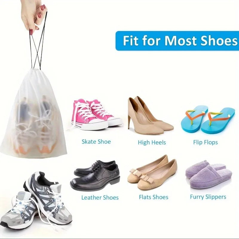 5PCS Clear Drawstring Shoe Bags Canada Waterproof & Dustproof Portable Travel & Packing Storage Solution for Men & Women