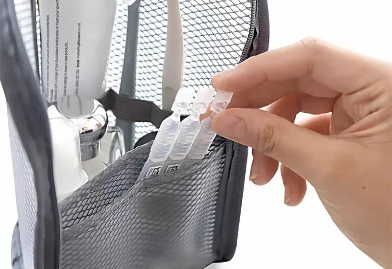 Standing Mesh Toiletry Bag USA Portable EVA Waterproof Travel Foldable Toothbrush Cosmetic Organizer Women Bathroom Storage Pouch