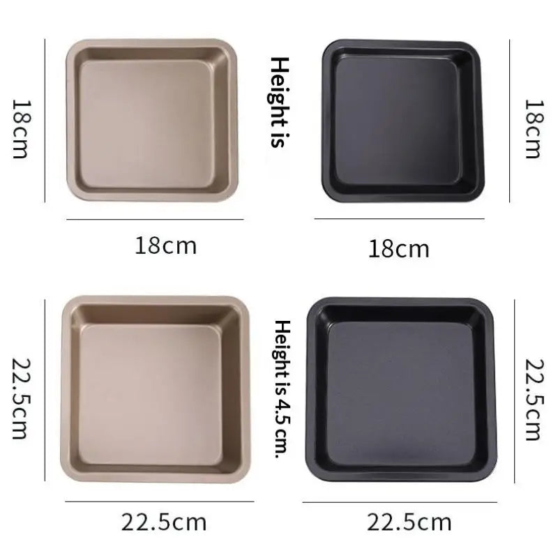 6/8 Inch Non-stick Square Baking Tray, Carbon Steel Oven Bakeware, Toast Bread Pizza Pie Cake Baking Mold Pan