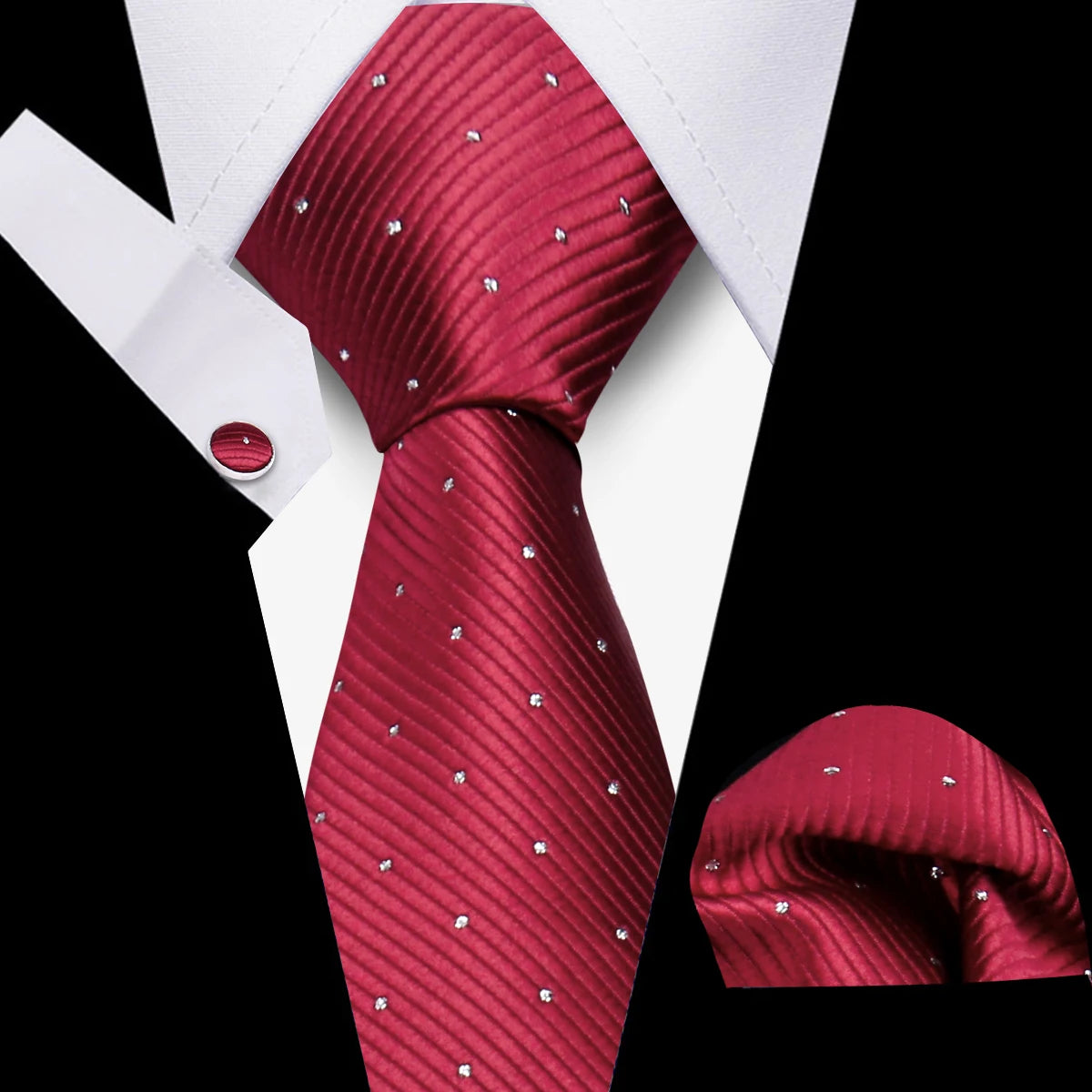 Men’s Business Necktie Set Canada Classic Plaid Cufflinks Handkerchief for Suit Wedding High-Quality 3PCS Tie Set Formal Gravata