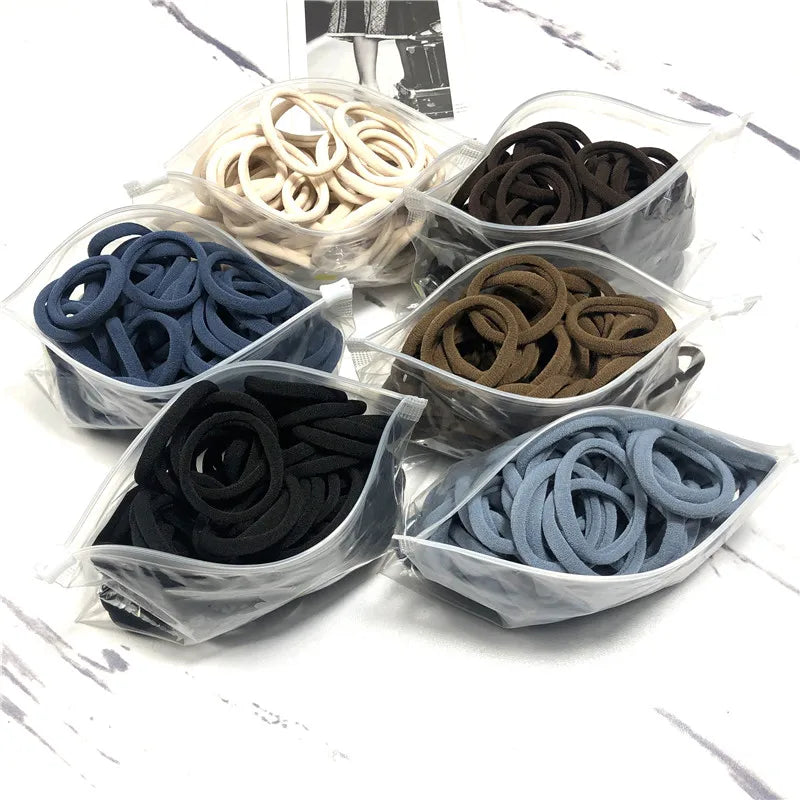 20/50PCS Hair Bands Canada for Women & Girls Basic Hair Rubber Ties 4cm Simple Elastic Ponytail Holders Hair Accessories