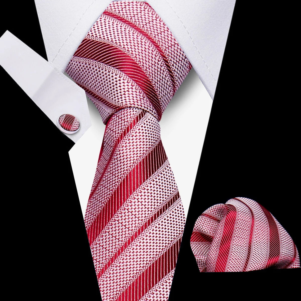 Men’s Business Necktie Set Canada Classic Plaid Cufflinks Handkerchief for Suit Wedding High-Quality 3PCS Tie Set Formal Gravata