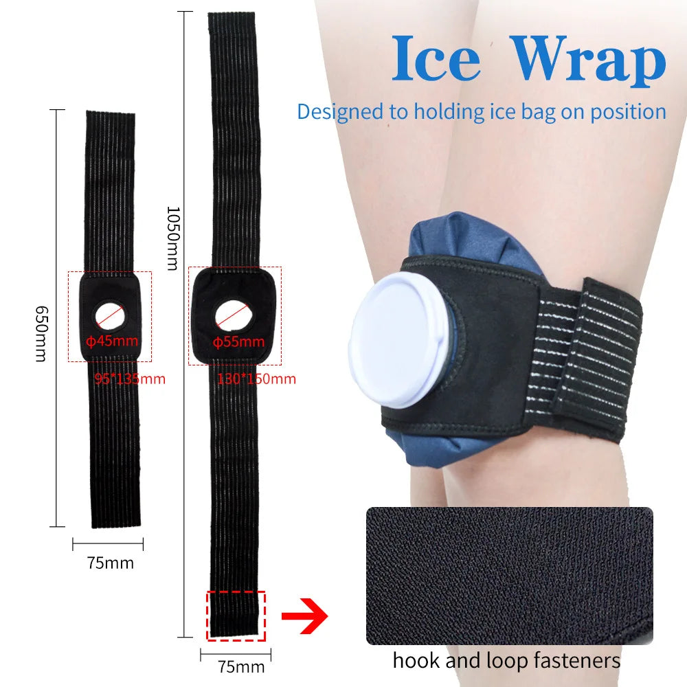 Reusable Hot & Cold Therapy Ice Pack USA for Injuries with Elastic Breathable Support Wrap, Hot Water Bag for Pain Relief & Recovery