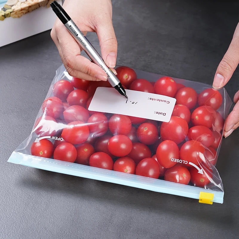 Zip Lock Food Storage Bags Canada Thick Reusable Freezer Bags for Fridge Microwave Safe Organizing, 3 Sizes