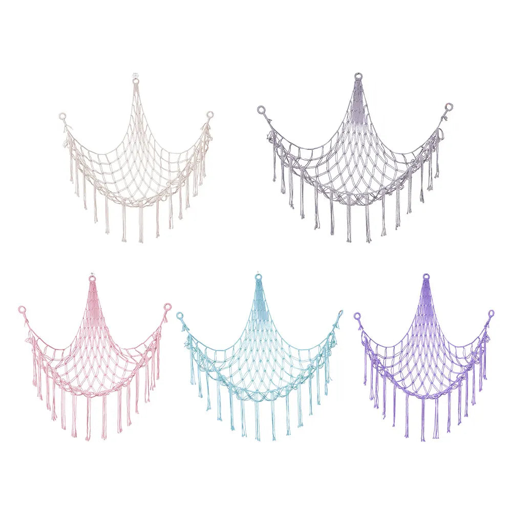 1Pc Toy Hammocks Wall Corner Hanging Storage Net Organizer Woven Kids Stuffed Mesh Hammock Baby Animal Rope Hammock Bag Cotton