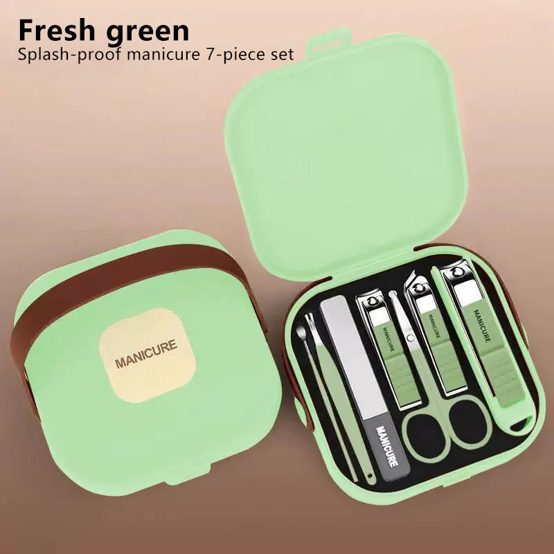 Complete 7-Piece Anti-Splash Nail Clipper Set Canada 7-in-1 Manicure Pedicure Portable Nail Clippers Handy Grooming Set
