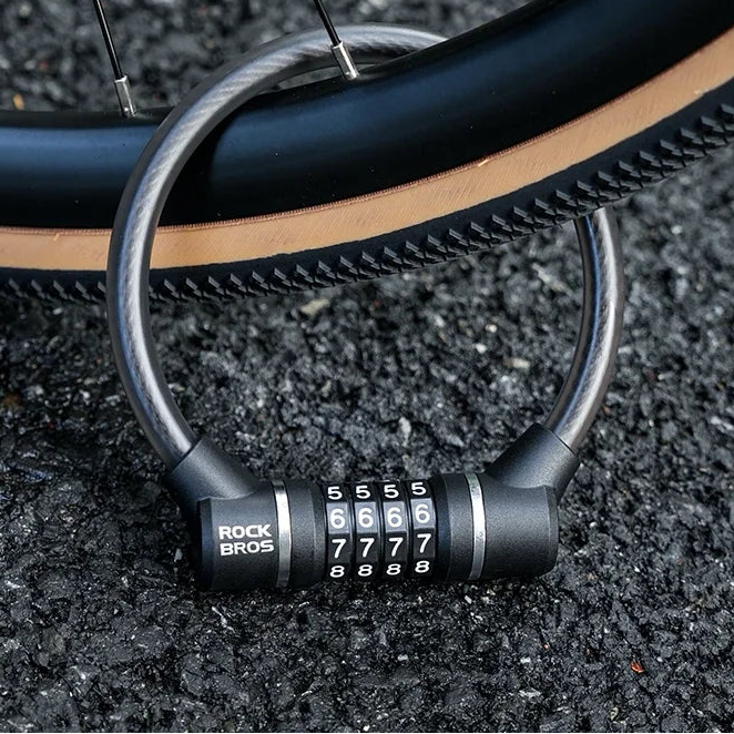 Canada Portable Bicycle Lock Ultra-Light Steel Cable Bike Lock 4-Digit Password PVC Waterproof  Steel Password Lock MTB Road