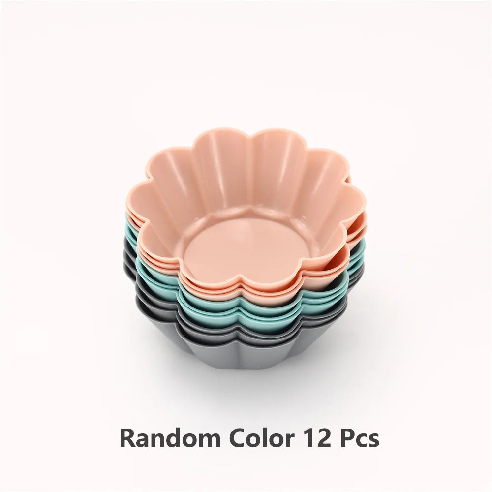 12PCS Silicone Cake Mold Set USA Round Muffin & Cupcake Baking Molds for Kitchen Cooking, DIY Cake Decorating & Bakeware Tools