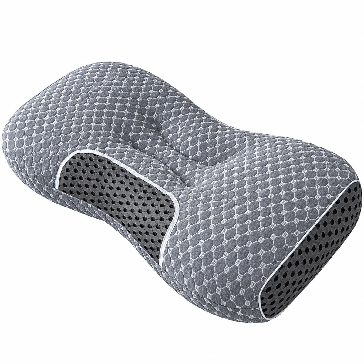 Ultra-Soft Ergonomic Neck Support Pillow USA Contour Cervical Pillow for Side, Back & Stomach Sleepers, Breathable Easy-Clean Fabric, Pressure Relief for Sleep