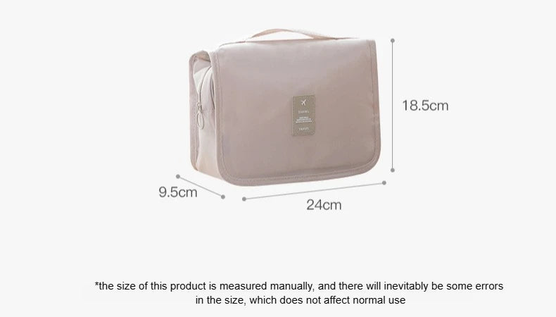 Hanging Toiletry Bag USA for Business Trips, Portable Large-Capacity Skincare & Makeup Bag with Dry-Wet Separation Folding Storage Design