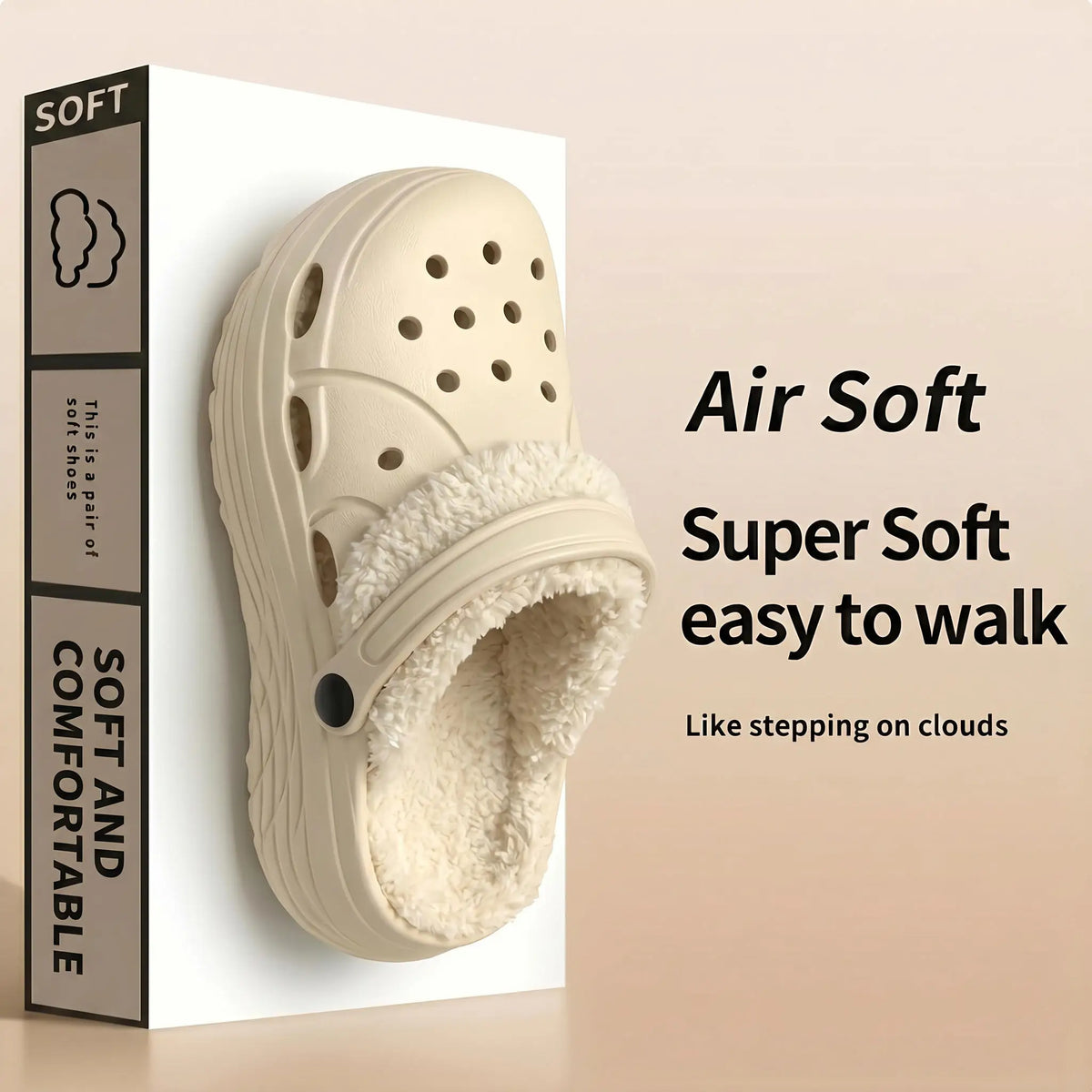 Adjustable Strap Fleece-Lined Clogs USA Winter Non-Slip EVA Slippers Warm Fur-Lined Casual Indoor Outdoor Garden Shoes