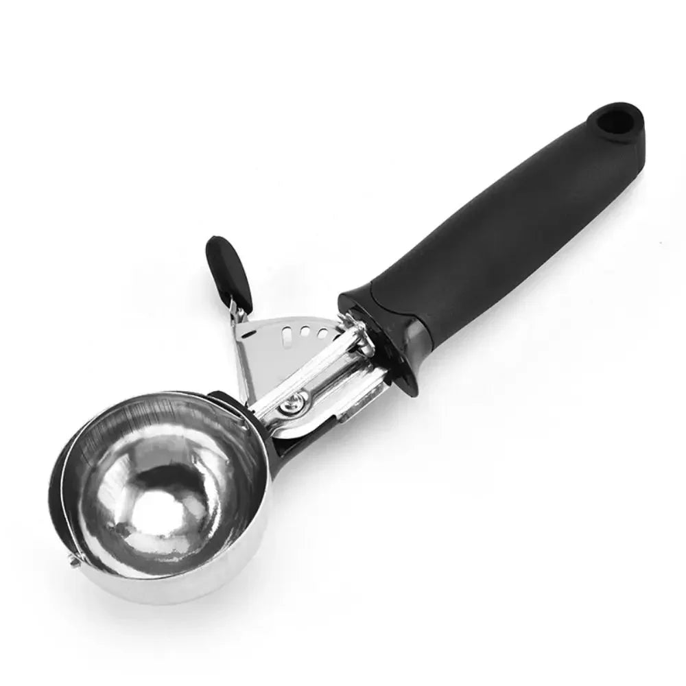 Ice Cream Scoop with Trigger USA Stainless Steel Fruit & Ice Cream Scoop with Comfort-Grip Handle for Home & Kitchen Use