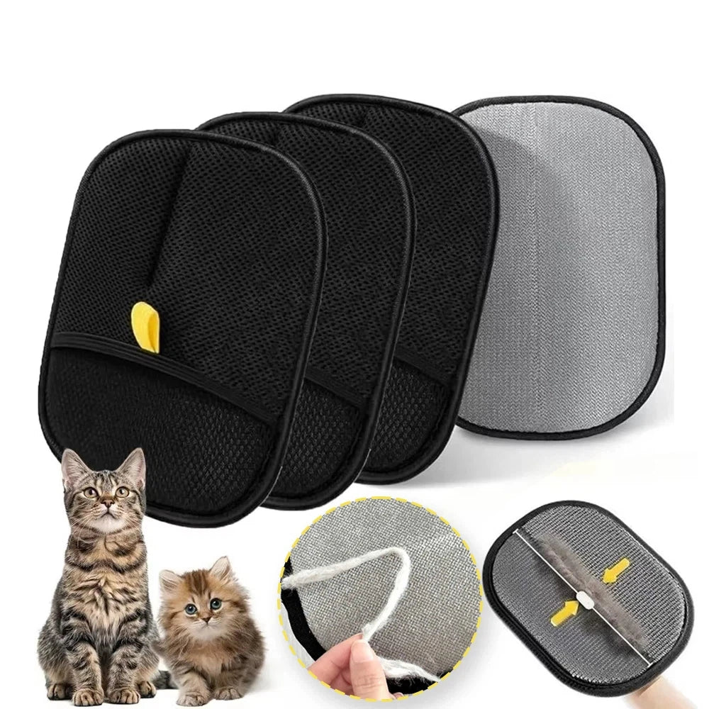 Reusable Double-Sided Pet Hair Removal USA Glove Anti-Static Grooming Tool for Cats Dogs Soft Brush Mitt for Furniture Carpet Cloth