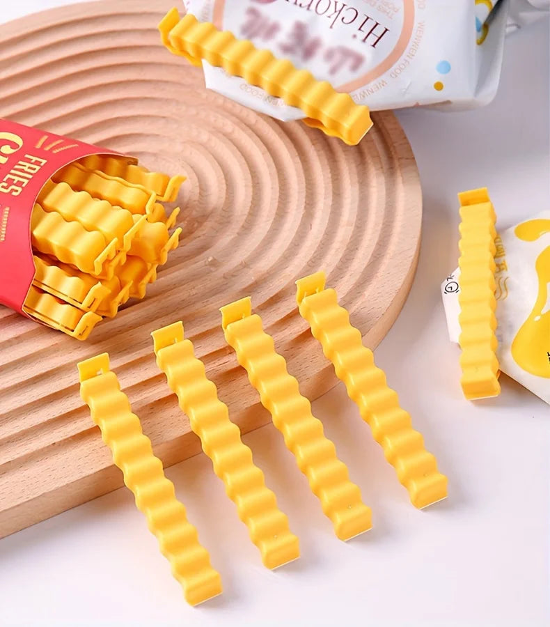 12PCS French Fry Shaped USA Sealing Clip - For Snack Sealing, Food Clips, Plastic Bag Seasoning Sealing Strips