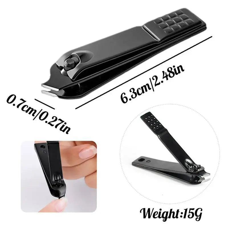 1/3/4 PCS Black Stainless Steel Nail Clippers Canada with Nano Glass File Polishing Nail File Manicure Tool Set