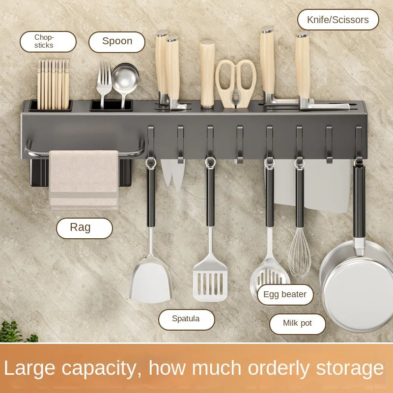 Tool-free Kitchen Shelf, Canada kitchen Accessories, Multifunctional Wall-mounted Chopstick Holder, Storage for Knives and Tools