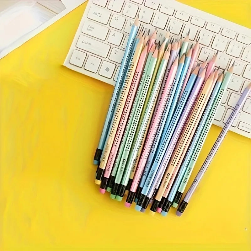 12PCS Assorted Colour HB Triangular Pencils Canada Writing Set for Students Handwriting Practice
