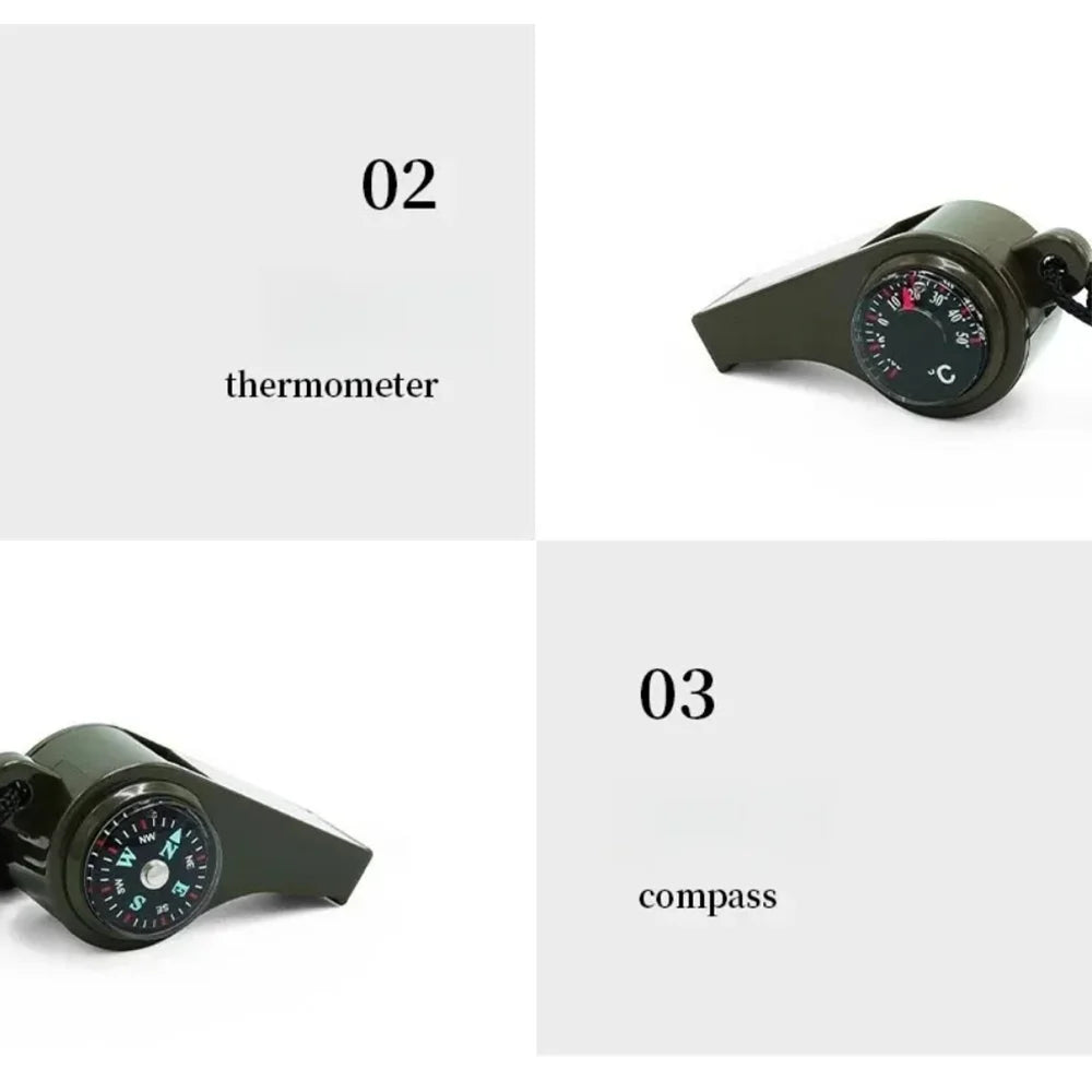 3in1 USA Outdoor Emergency Whistle with Compass, Thermometer, Outdoor Whistle, Convenient to Carry Suitable for Camping and Hiking