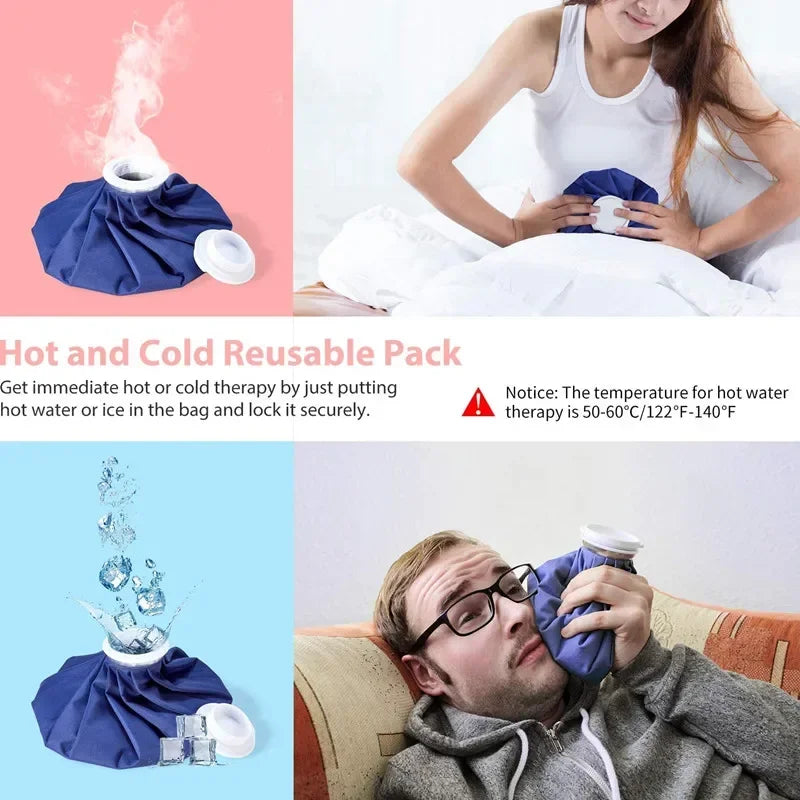 Reusable Hot & Cold Therapy Ice Pack USA for Injuries with Elastic Breathable Support Wrap, Hot Water Bag for Pain Relief & Recovery