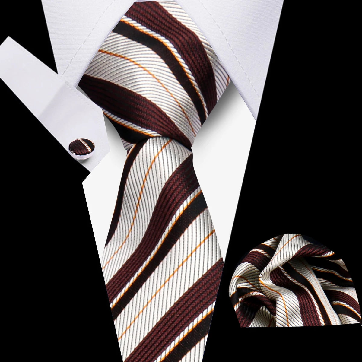 Men’s Business Necktie Set Canada Classic Plaid Cufflinks Handkerchief for Suit Wedding High-Quality 3PCS Tie Set Formal Gravata