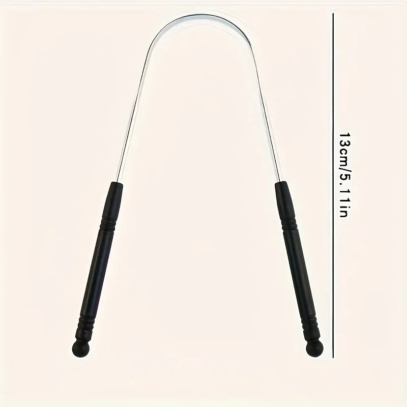Stainless Steel U-Shaped Tongue Scraper USA Adult Portable Easy-to-Clean Oral Hygiene Tool for Removing Bacteria & Plaque