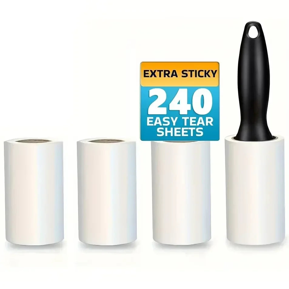 Ultra-Sticky Adhesive Lint Roller USA Pet Hair & Fur Remover for Clothing, Furniture, Carpets, Car Interior & Home Office Cleaning