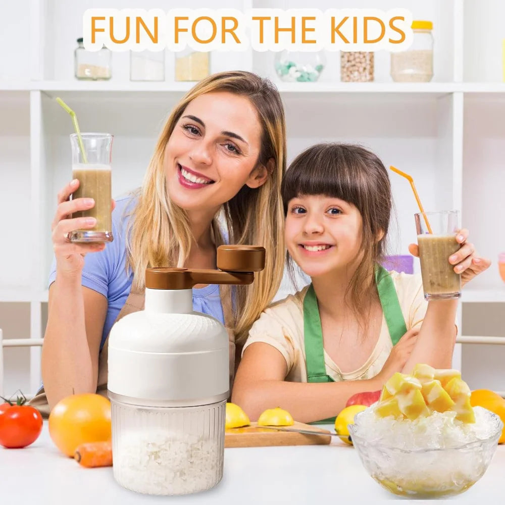 Shaved Ice Machine Snow Cone Machine Manual Portable Ice Crusher and Shaved Ice Machine BPA Free for Home Kitchen and Picnic