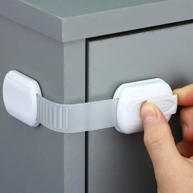 USA Baby Safety Lock Drawer Child Safety Cabinet Locks Adhesive Cabinet Drawer Door Latches Baby Safe Straps