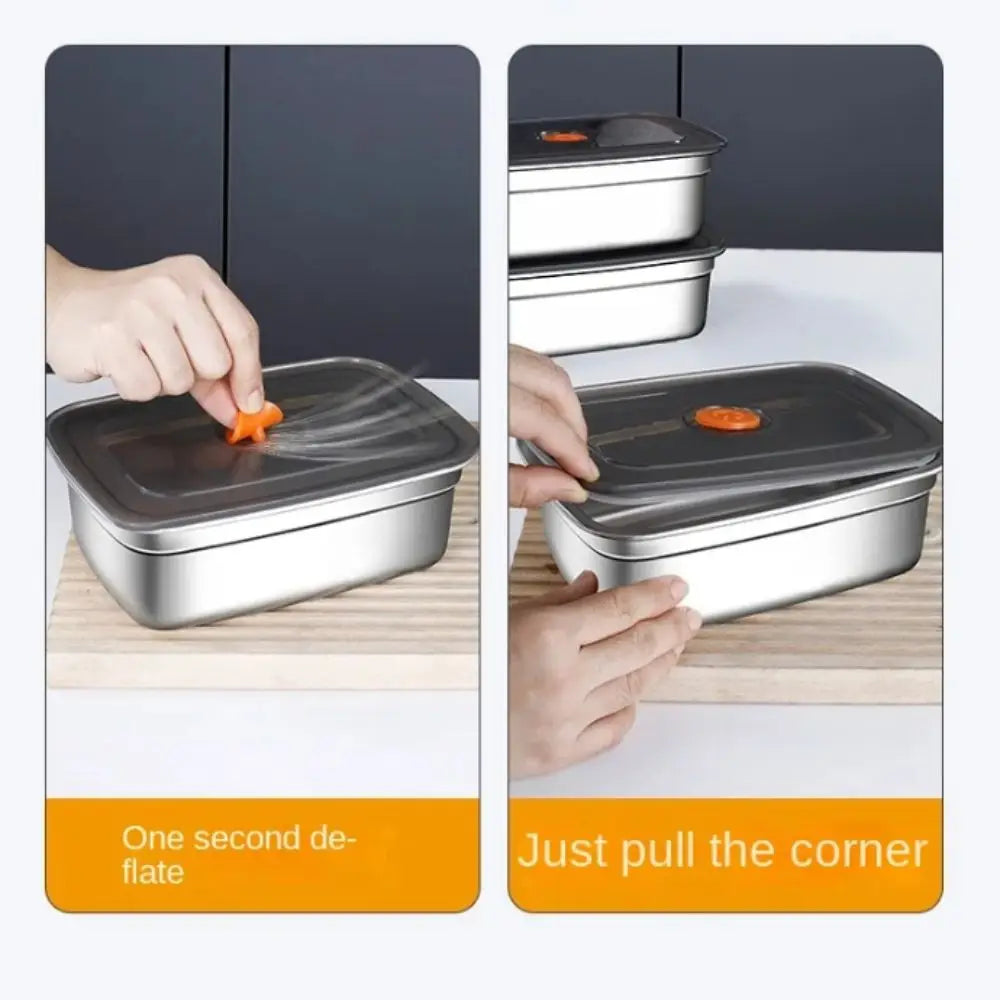 Stainless Steel Camping USA Lunch Box Sealed Microwave Suitable Bento Box Leak-proof Large Capacity Refrigerator Freezer Storage Box