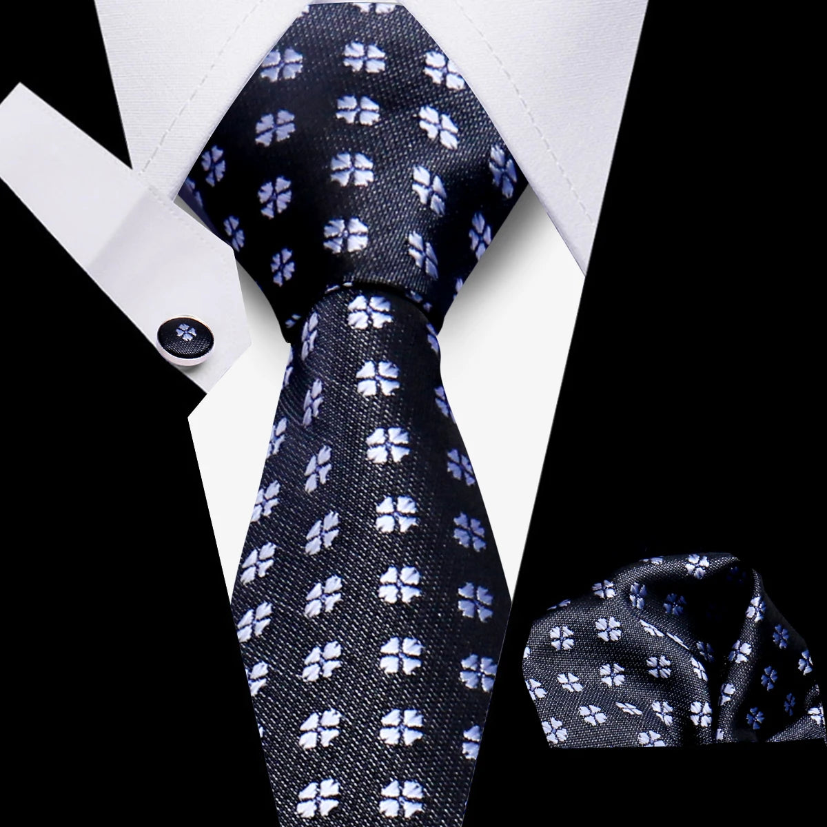 Men’s Business Necktie Set Canada Classic Plaid Cufflinks Handkerchief for Suit Wedding High-Quality 3PCS Tie Set Formal Gravata