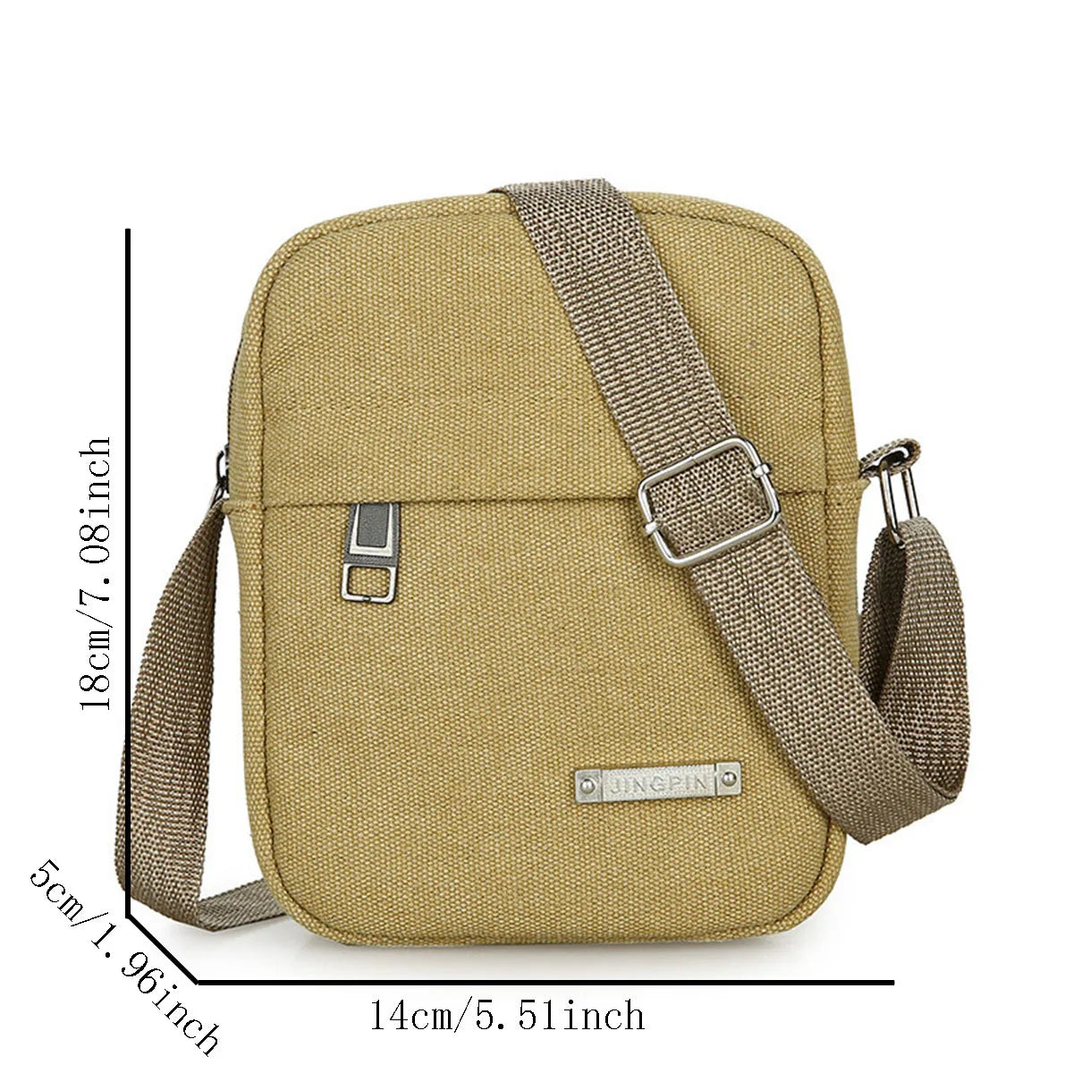 Men’s Casual Canvas Shoulder Bag USA Crossbody Phone Pouch Small Backpack Leisure Tote Handbag for Men
