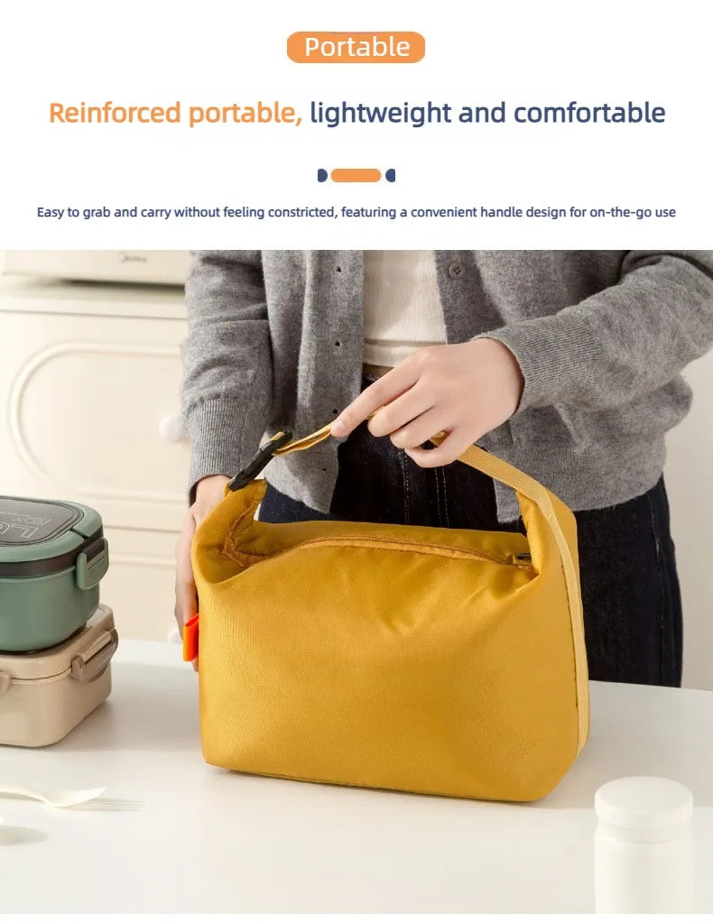 Large-Capacity Insulated Lunch Bag USA Foldable Waterproof Aluminum Foil Bento Bag for Office, Travel & School
