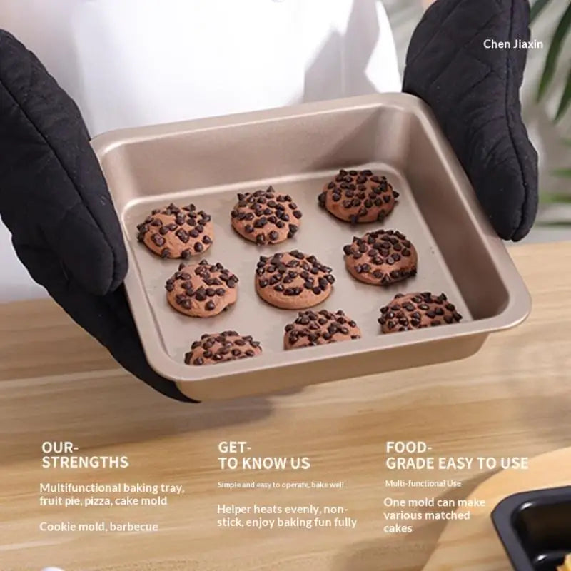 6/8 Inch Non-stick Square Baking Tray, Carbon Steel Oven Bakeware, Toast Bread Pizza Pie Cake Baking Mold Pan