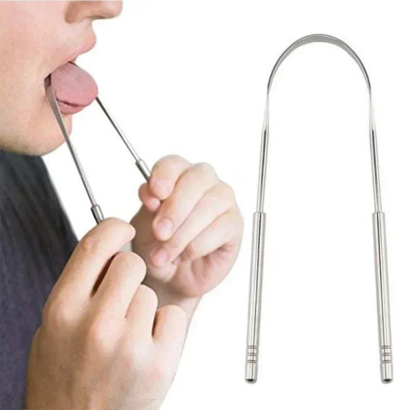 1/2/4 Pcs Reusable Stainless Steel Tongue Scraper Canada Cleaner Fresh Breath Oral Hygiene Care Tool