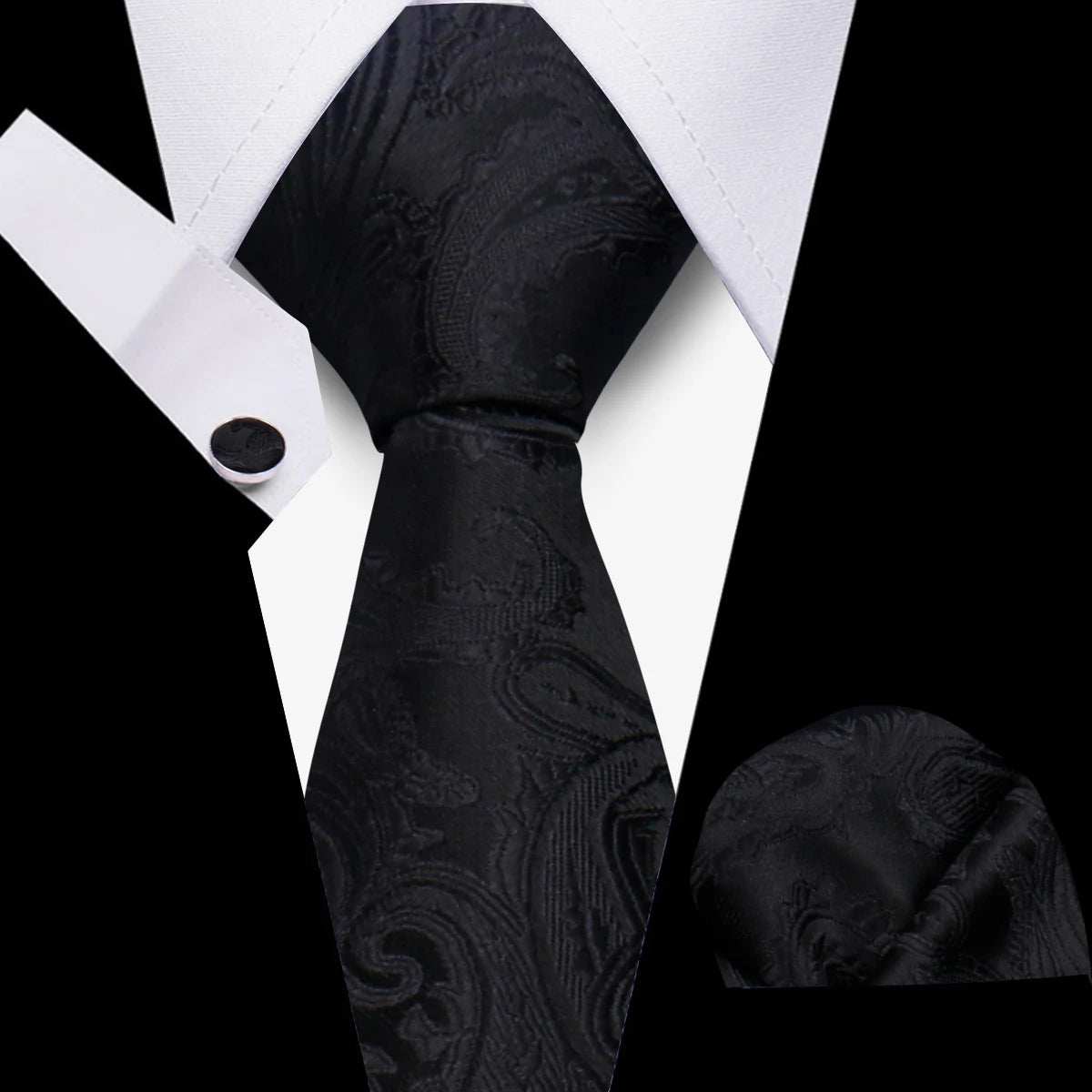 Men’s Business Necktie Set Canada Classic Plaid Cufflinks Handkerchief for Suit Wedding High-Quality 3PCS Tie Set Formal Gravata