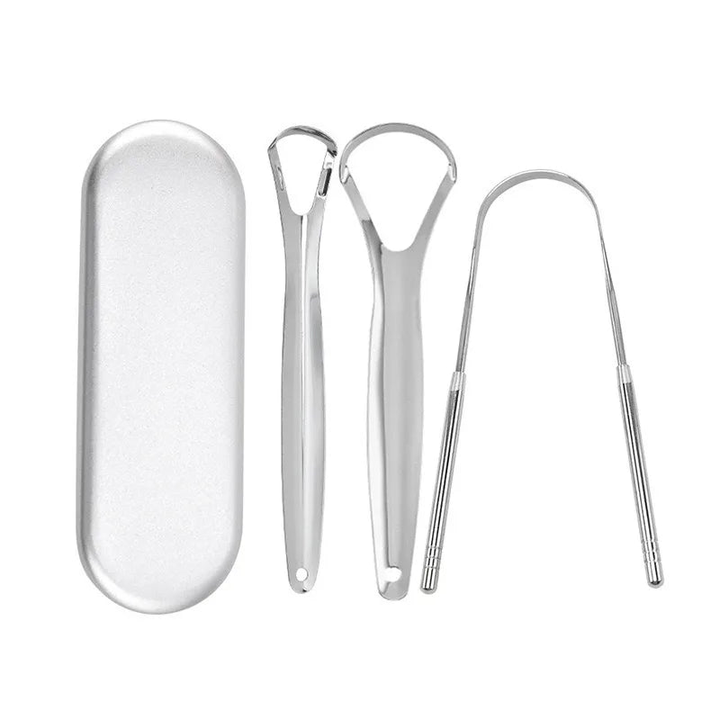 1/2/4 Pcs Reusable Stainless Steel Tongue Scraper Canada Cleaner Fresh Breath Oral Hygiene Care Tool