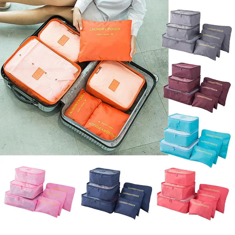 6PCS/Set Travel Storage Bags Canada Pink/Blue/Grey Large Capacity Waterproof Luggage Clothing Underwear Storage Bags with Zipper