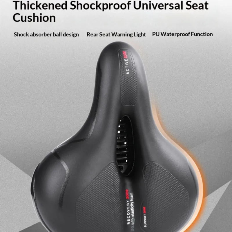 Oversized Comfort Bike Seat Extra Wide Thick Soft Bicycle Saddle Shock Absorbing Cushion for MTB Cruiser Cycling Accessories