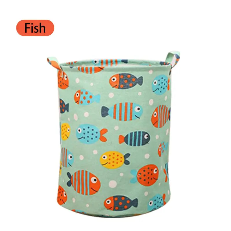 USA Linen Dirty Laundry Basket Foldable Round Waterproof Organizer Bucket Clothing Children Toy Home Large Capacity Storage