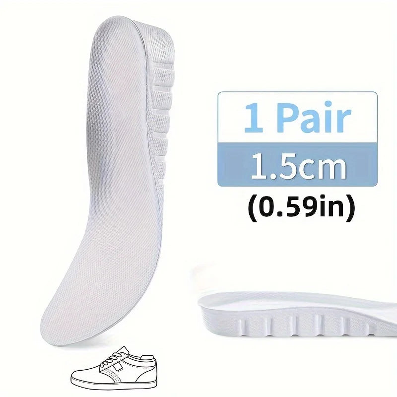 1 Pair White Invisible Height Increase Insoles USA EVA Soft Lightweight Shoe Sole Pads for Men & Women
