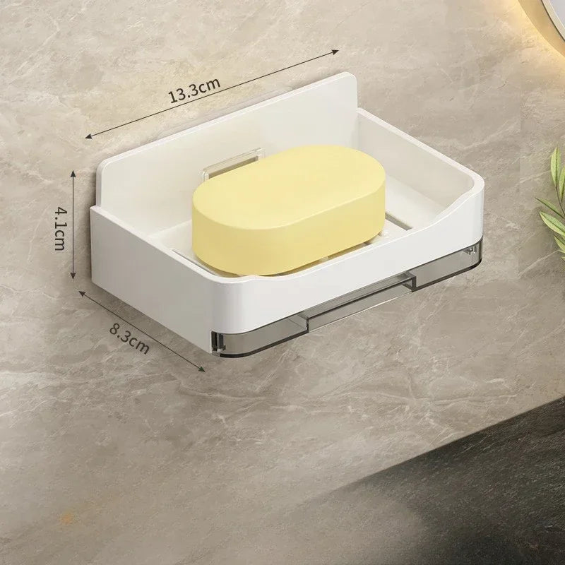 Bathroom Soap Holder Canada Free-Punching Wall Mounted Soap Sponge Holder Organizer Double Drainage Soap Dish Bathroom Accessories