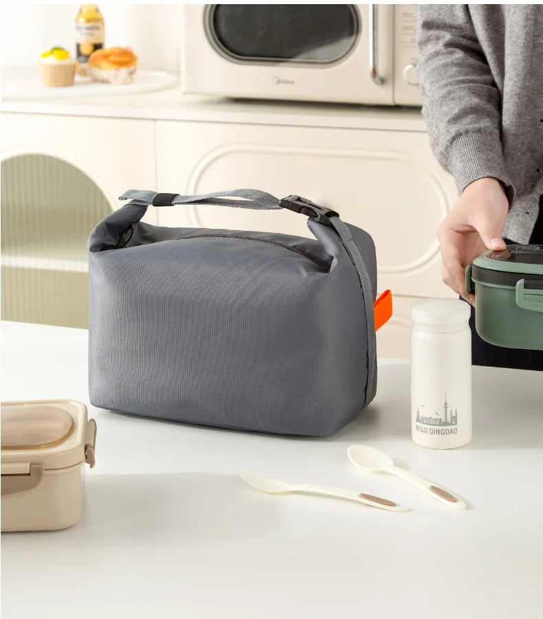 Large-Capacity Insulated Lunch Bag USA Foldable Waterproof Aluminum Foil Bento Bag for Office, Travel & School