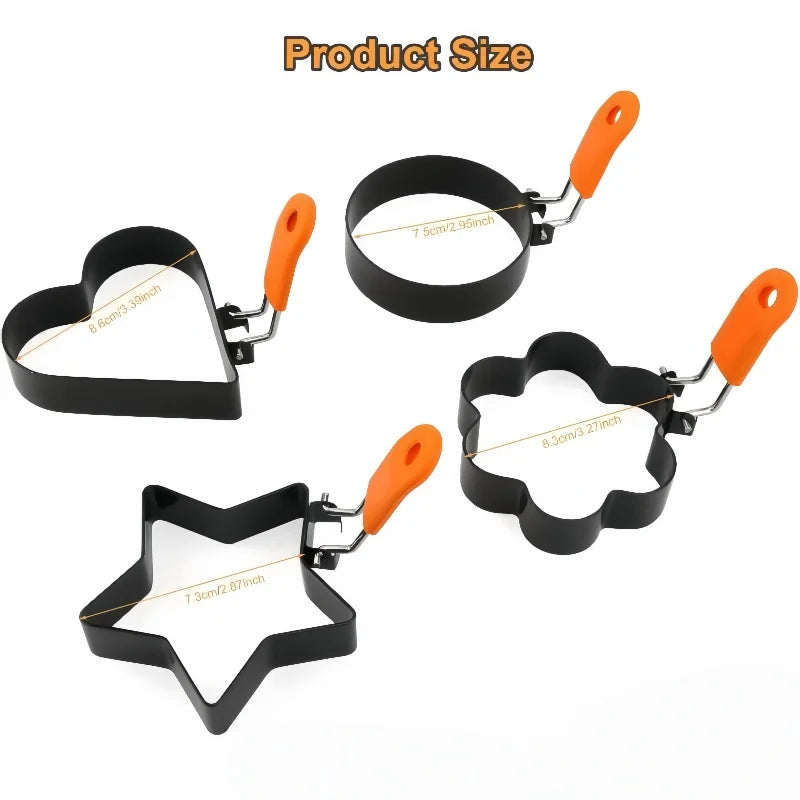 Anti-scald Egg Fried Ring Professional Stainless Steel Nonstick Round USA Pancake Mold Cooking Egg Mould Breakfast Sandwich Tools