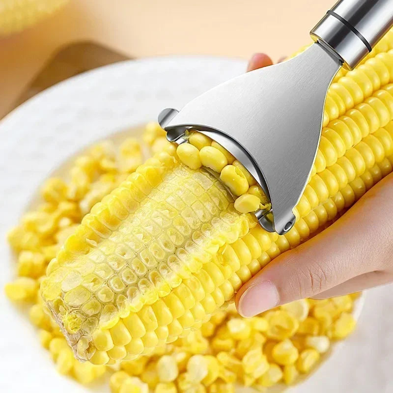 USA Corn Stripper Stainless Steel Manual Corn Planer Cob Stripper Reusable Corn Peeler Thresher Kitchen Fruit Vegetable Gadget Tool