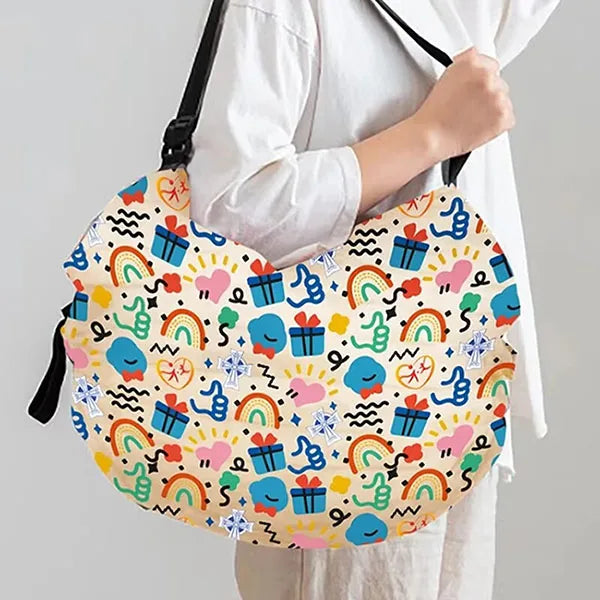 1pc USA Foldable Shopping Bag Eco-friendly Waterproof Portable Storage Bag Large Capacity Handbag Oversized Storage Bag For Travel