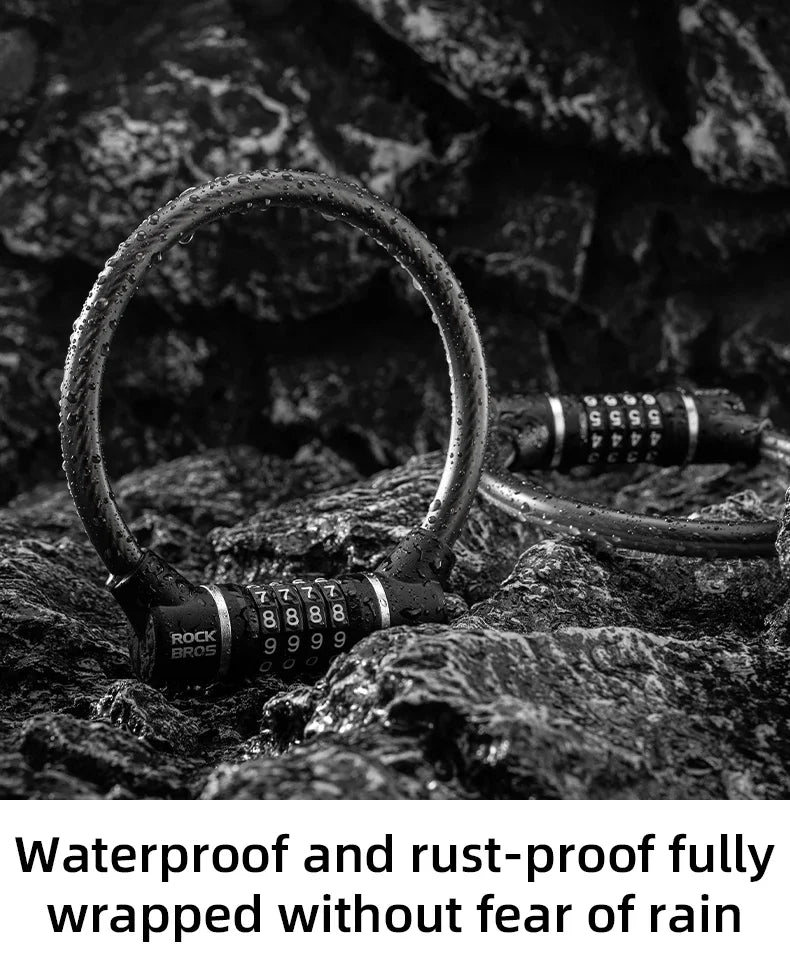 Canada Portable Bicycle Lock Ultra-Light Steel Cable Bike Lock 4-Digit Password PVC Waterproof  Steel Password Lock MTB Road